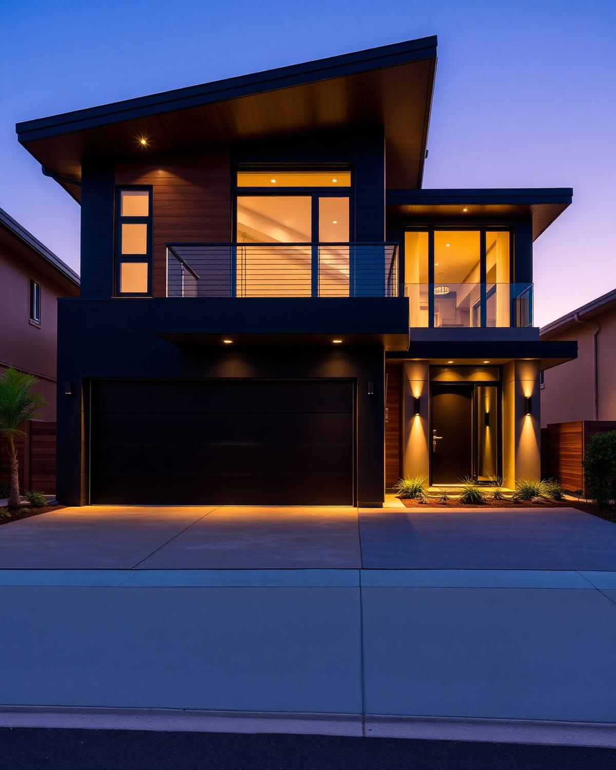 Renovated investment property at dusk